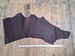 Demi-peau de cuir gras pullup - Marron - B - Cuir en Stock