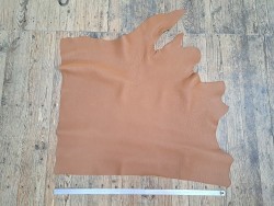 Demi-peau de cuir de taurillon pleine fleur -Marron gold