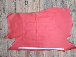 Demi-peau de cuir de vachette grainée - Rouge - Cuir en stock