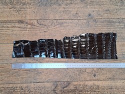 Peau de crocodile véritable - Noir - Cuir en Stock