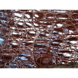 Peau de crocodile brun rouge - Cuir en Stock