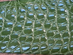 Peau de crocodile véritable - Vert kaki - Cuir en Stock