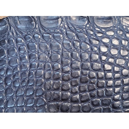 Peau de crocodile bleu marine mat - Cuir en Stock