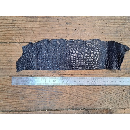 Peau de crocodile bleu marine mat - Cuir en Stock