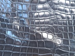 Morceau de cuir de crocodile véritable couleur gris - Cuir en Stock