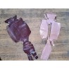 Lot de 2 peaux de cuir de lézard - B - Raisin/Rose