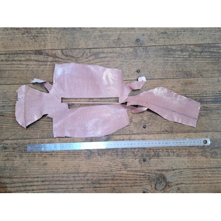 Lot de 2 peaux de cuir de lézard - B - Raisin/Rose