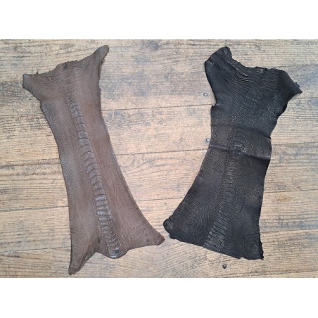 Lot de 2 pattes d'autruche - A - Marron/Noir - Cuir en Stock