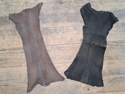 Lot de 2 pattes d'autruche - A - Marron/Noir - Cuir en Stock