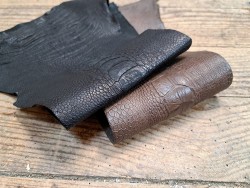 Lot de 2 pattes d'autruche - A - Marron/Noir - Cuir en Stock