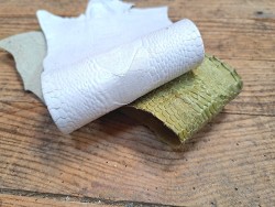 Lot de 2 pattes d'autruche - F - Blanc/Vert - Cuir en Stock