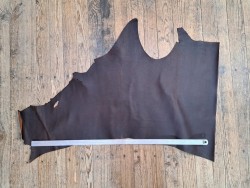 Demi-peau de cuir gras pullup - Marron - B - Cuir en Stock