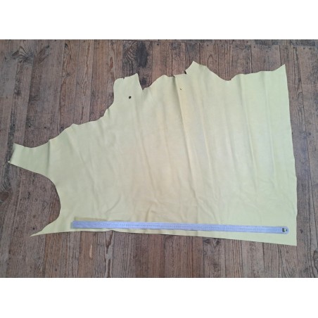 Demi-peau de cuir de taurillon - Jaune anis - cuirenstock