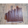Demi-peau de cuir de vachette grain croco brun acajou - B