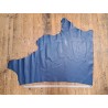 Demi-peau de cuir de veau lisse - Bleu denim - B - Cuir en Stock