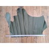 Grand morceau de cuir de veau lisse vert kaki - Cuir en Stock