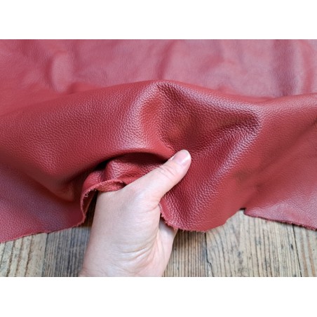 Demi peau de cuir de veau - rouge - Maroquinerie - Cuir en Stock