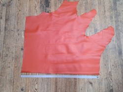 Demi-peau de cuir de vachette lisse - Orange potiron -A-Cuir en Stock