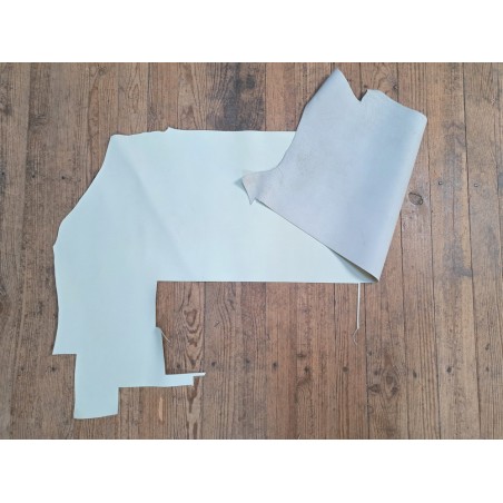 demi-peau vachette grainée - silver green - maroquinerie - Cuirenstock