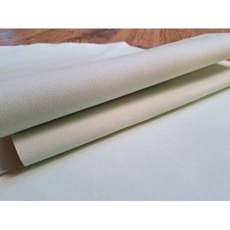 demi-peau vachette grainée - silver green - maroquinerie - Cuir en stock