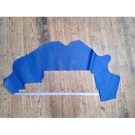 Demi-peau de cuir de vachette tannage ferme - bleu cyan - cuir en stock