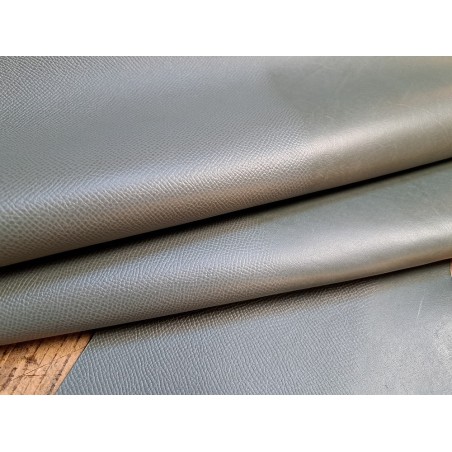 Demi-peau de cuir de vachette tannage ferme - vert lichen sombre - cuirenstock