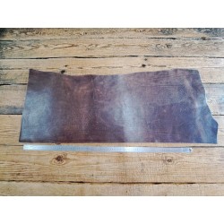 Demi collet de vache tannage végétal - Café - Cuir en Stock