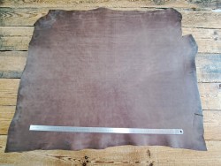 Cuir de collet de vache tannage végétal lisse - Brun taupe