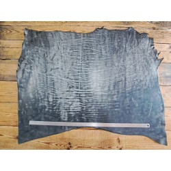 Collet de vache tannage végétal - Noir délavé - Cuir en Stock