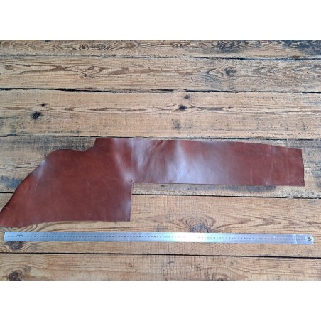 Bande de collet tannage végétal - Châtaigne - Cuir en Stock