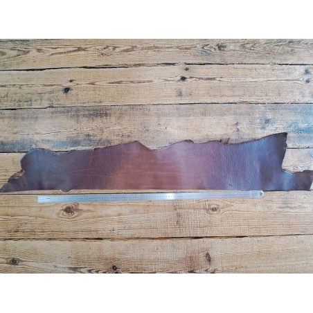 Bande de collet tannage végétal grainé nuancé - Marron - Cuir en Stock