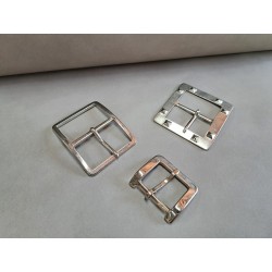 LOT de 3 boucles de ceinture - F - Nickelé - 30mm / 40mm