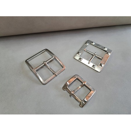 LOT de 3 boucles de ceinture - F - Nickelé - 30mm / 40mm