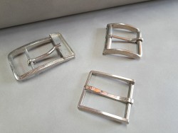 LOT de 3 boucles de ceinture - G - Nickelé - 30mm / 35mm / 40mm