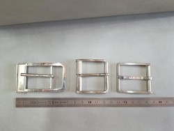 LOT de 3 boucles de ceinture - G - Nickelé - 30mm / 35mm / 40mm