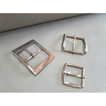 LOT de 3 boucles de ceinture - H - Nickelé - 30mm / 40mm