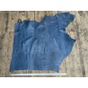 Bande de cuir de veau - effet croco - bleu - maroquinerie - cuirenstock