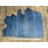 Demi peau de cuir de veau grain crocodile - Bleu