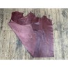 Bande de cuir de veau - effet croco - bordeaux - maroquinerie - Cuir en stock