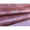 Bande de cuir de veau - effet croco - bordeaux - maroquinerie - Cuirenstock