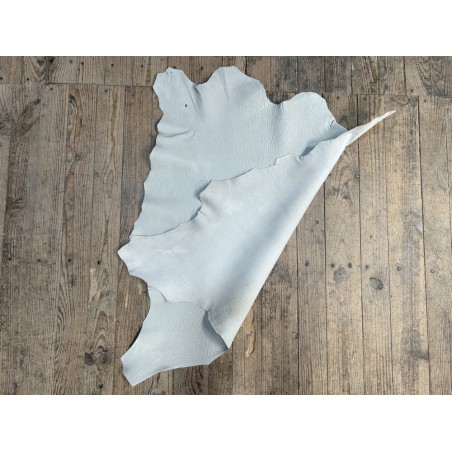 Peau de cuir de mouton crispé - blanc chantilly- maroquinerie ou vêtement - cuirenstock