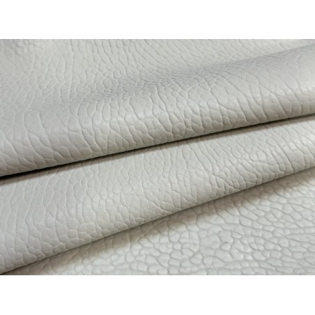 Peau de cuir de mouton crispé - blanc chantilly- maroquinerie ou vêtement - cuir en stock