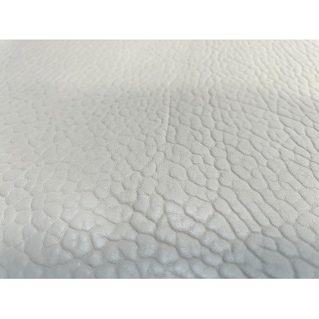 Peau de cuir de mouton crispé - blanc chantilly- maroquinerie ou vêtement - Cuir en stock
