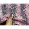 Peau de veau velours serpent - rose - maroquinerie - cuir en stock