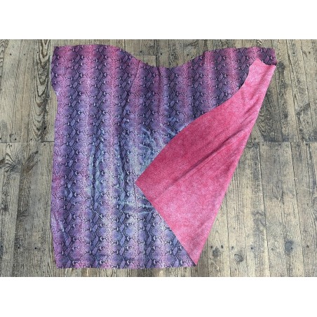 Peau de veau velours serpent - rose - maroquinerie - Cuirenstock
