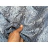 Peau de veau velours serpent - bleu - maroquinerie - Cuir en stock