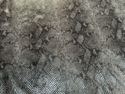 Peau de veau velours serpent - gris anthracite - maroquinerie - Cuirenstock