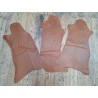 Lot de 3 peaux de cuir stretch identiques -Brun caramel- Cuir en Stock
