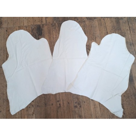 Lot de 3 peaux de cuir stretch identiques - Blanc crème