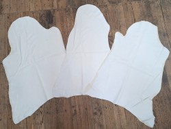 Lot de 3 peaux de cuir stretch identiques - Blanc crème